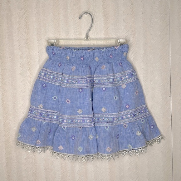 🔥 TEMPTATION POSITANO Chiesa Nuova embroidered Linen skirt MADE IN ITALY small - Picture 2 of 11